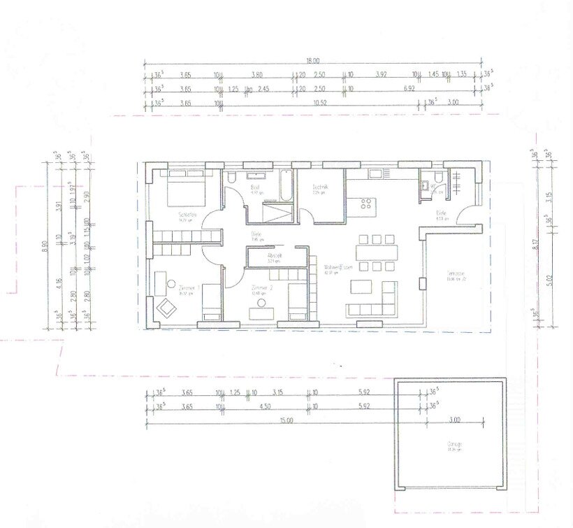 Baulücke mit Südwesthang, voll erschlossen inkl. Bodengutachten in Steinen (DJ1) — Grundriss Bungalow